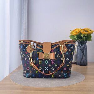 Louis Vuitton Black Multicolor Tote – Limited Bow Detail Edition, Excellent Cond